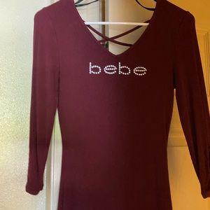 Bebe long sleeve maroon